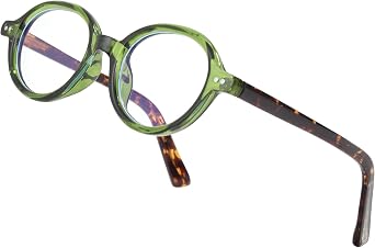 Vintage Round Glasses for Men Women Retro Oval Blue Light Glasses Fake Nerd Eyeglasses
