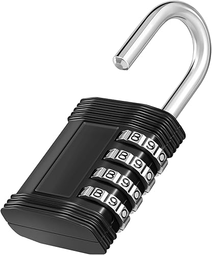 ZHEGE Cerradura de gimnasio, cerradura de combinación de 4 dígitos, cerradura de casillero y casillero de empleados, cerrojo y almacenamiento, fácil