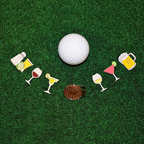 Andoji Golf Gift Golf Ball Marker Sets with Magnetic Hat Clip (Drinks)