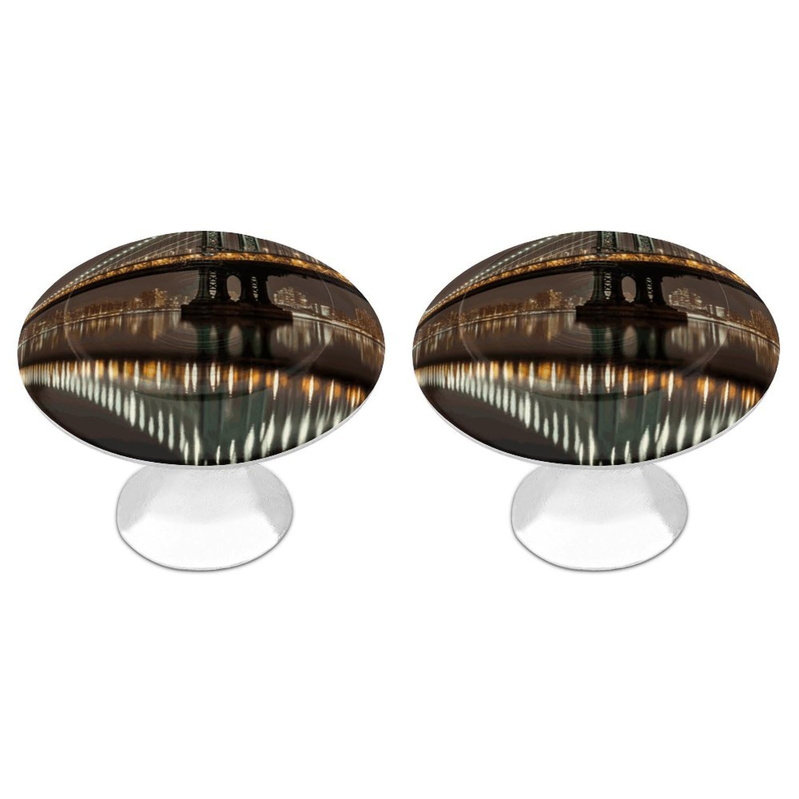 Btcowzrv Style New York Manhattan Bridge Night 2 Pack Cabinet Knobs Drawer Pulls
