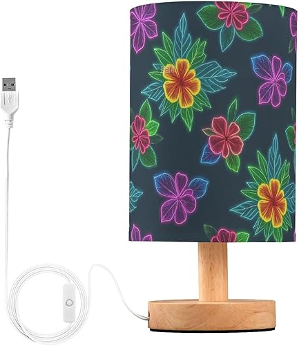 Colorful Fluorescent Neon Tropical Flowers Night Stand Lamps Night Light for Nursery for Bedroom Lamp for Desk Classic lampara para habitacion