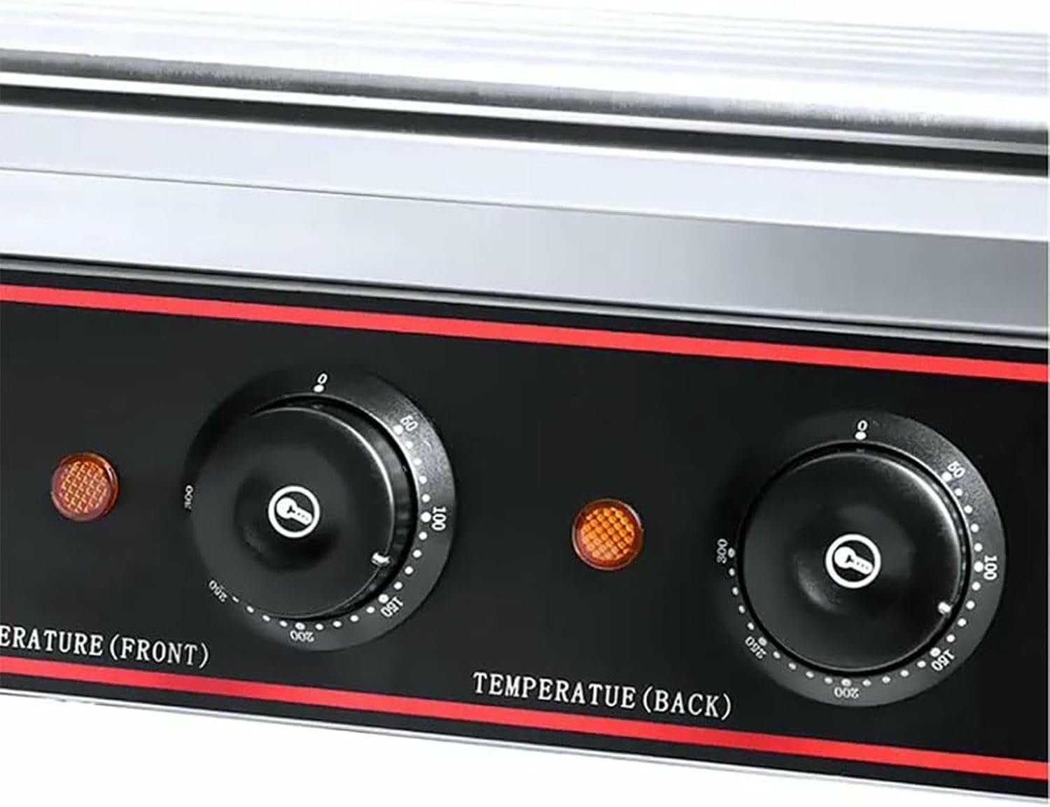 Hot Dog Roller Maker, Electric Sausage Roller Grill with Dual Knob Temperature Control/LED Light for Party, Stand, Food Truck