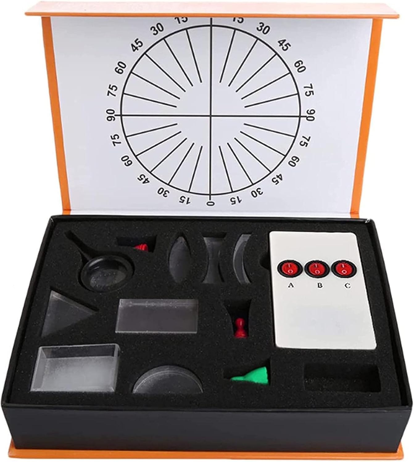 Optical Concave Convex Lens Prism Set Physical Optical Kit Laboratory Equipment Suitable for School Optics Education
