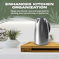 Vista 4 de Bamboo Appliance Slider - Wooden Tray for Kitchen Appliances, Coffee Station and Kitchen Organization - Appliance Sliders for Kitchen Appliances