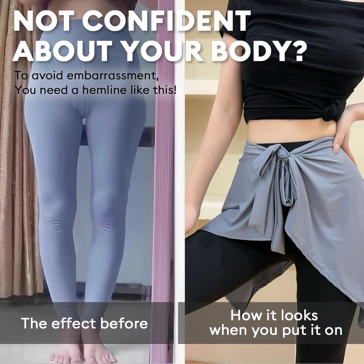 Butt Cover up for Leggings, Ballet Wrap Skirt Women Gym Cover Up Dance Wraps Skirt, Athletic Skirt for Yoga Gym - Image 4