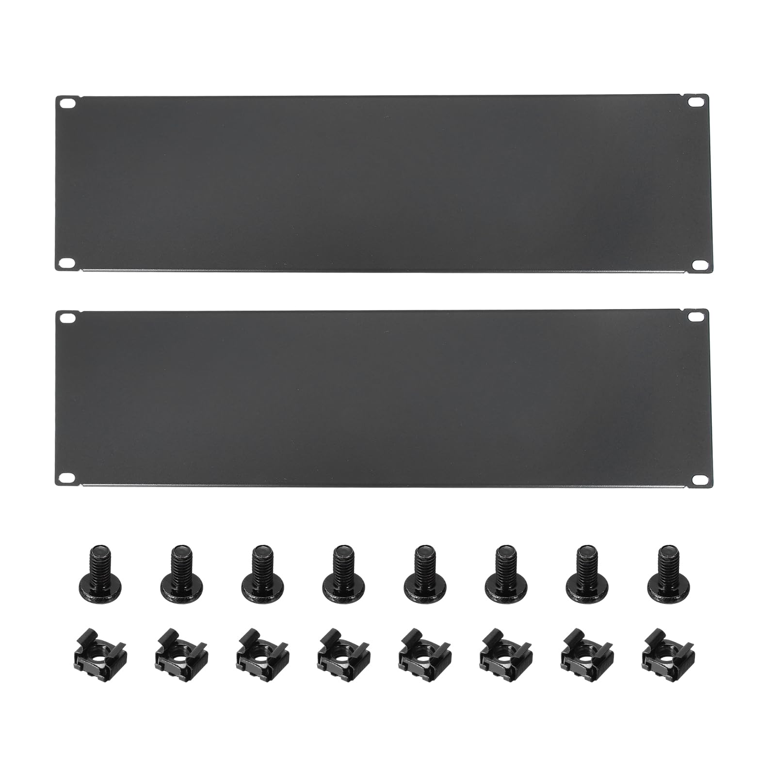 2 Set Pannelli Vuoti 3U, Kit Pannelli Di Riempimento Montaggio Rack Metallico Con Viti E Dadi Per Accessori Cavi Armadio Rack Server Rete 19 Pollici, Nero