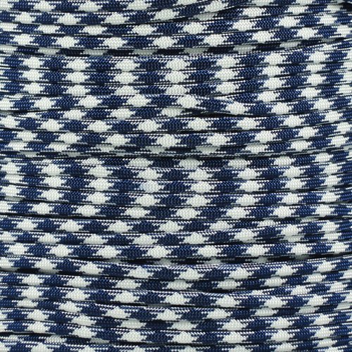 PARACORD PLANET 100 Feet 550 Cord Hank of Type III 550 Paracord Navy White