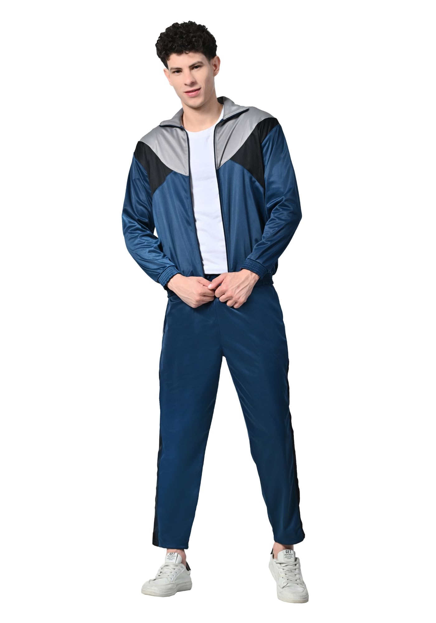 Men Solid Stylish Soft Polyester Zipper Tracksuits for Winter (Pack of 1)