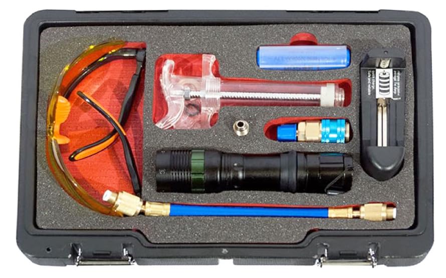 BommFu Kit Detector De Fugas De Refrigerante Con Linterna UV – Para Aire Acondicionado De Coche Y Electrodomésticos