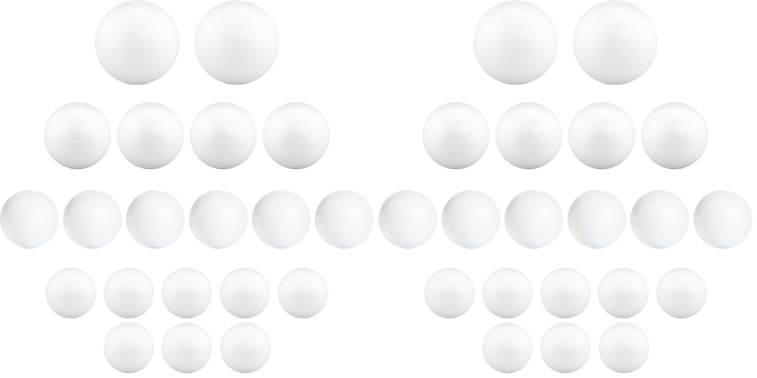 Bolas de poliestireno para manualidades pack mixto de 20 unidades blancas