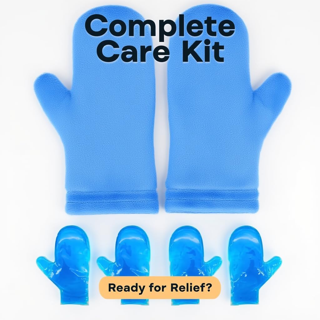 Hot & Cold Therapy Gloves | Ice & Heat Pain Relieving Mittens | Microwavable & Freezable, Arthritis, Finger & Hand Injuries, Carpal Tunnel - Small, Medium - Image 9