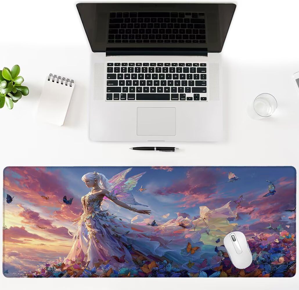 Alfombrilla Ratón XXL 1600x800x3 mm Mouse Pad Grande Gaming Niña Alfombrilla Escritorio,con Base de Goma Tapete Escritorio con Bordes Cosidos, Impermeable Antideslizante Ordenador Desk Mat zj-583