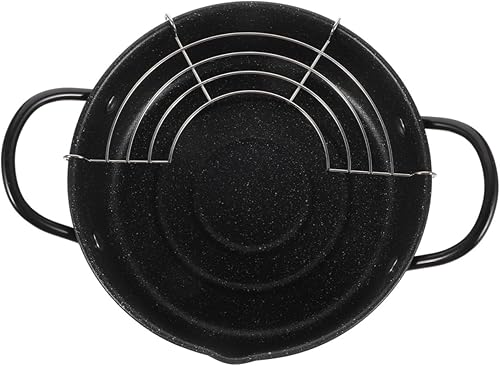 Miniatura 10 de Hemoton Freidora portátil Tempura sartén estilo japonés sartén sartén sartén tempura freidora con escurridor de aceite para pollo camarones papas