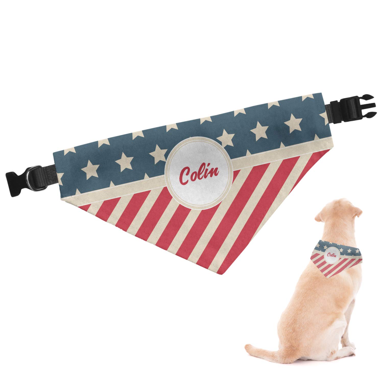 RNK Shops Personalized Stars and Stripes Dog Bandana - Small