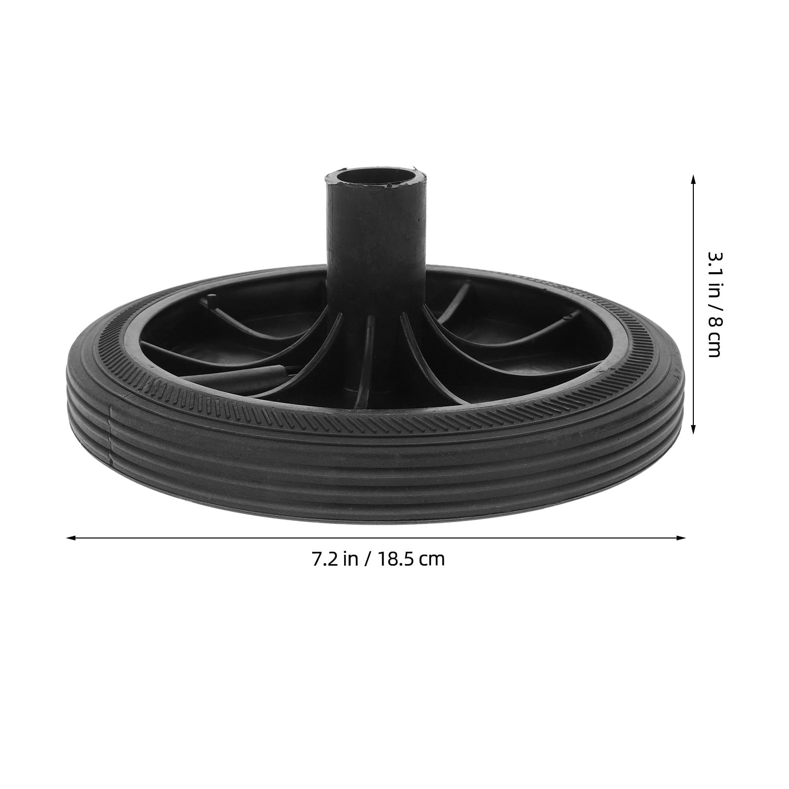Ruote di Ricambio in Plastica Nera 2 Pezzi per Bidone della Spazzatura Copertura Asse Diametro Foro 2,3cm, Adatte per Carrello Esterno e Pattumiera