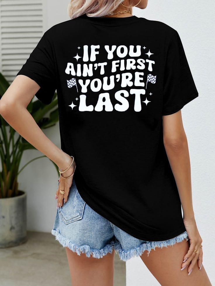 BANGELY Start Your Engines Tshirt Checkered Flag Racing Shirts Raceday Casual Unisex Short Sleeve Tee Tops - Image 3