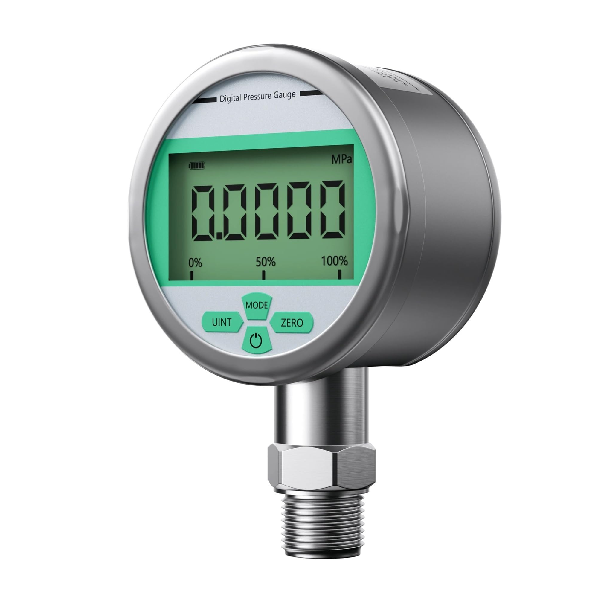 Manómetro Digital de presión de 400 Bar y 600 Bar for Aire, líquido, Combustible, Aceite y Agua.(0.2G 80mm NPT1-4,-1-0 Bar)