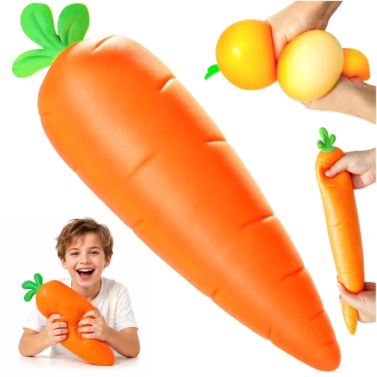 Giant Carrot Squishy Fidget Toys, Slow Rising Carrot Squishies