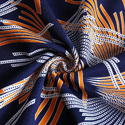 Yathon Women's Vintage Ruffle Floral Flared A Line Swing Casual Cocktail Party Dresses (M, Yt001-Beige Firework) #TOP4