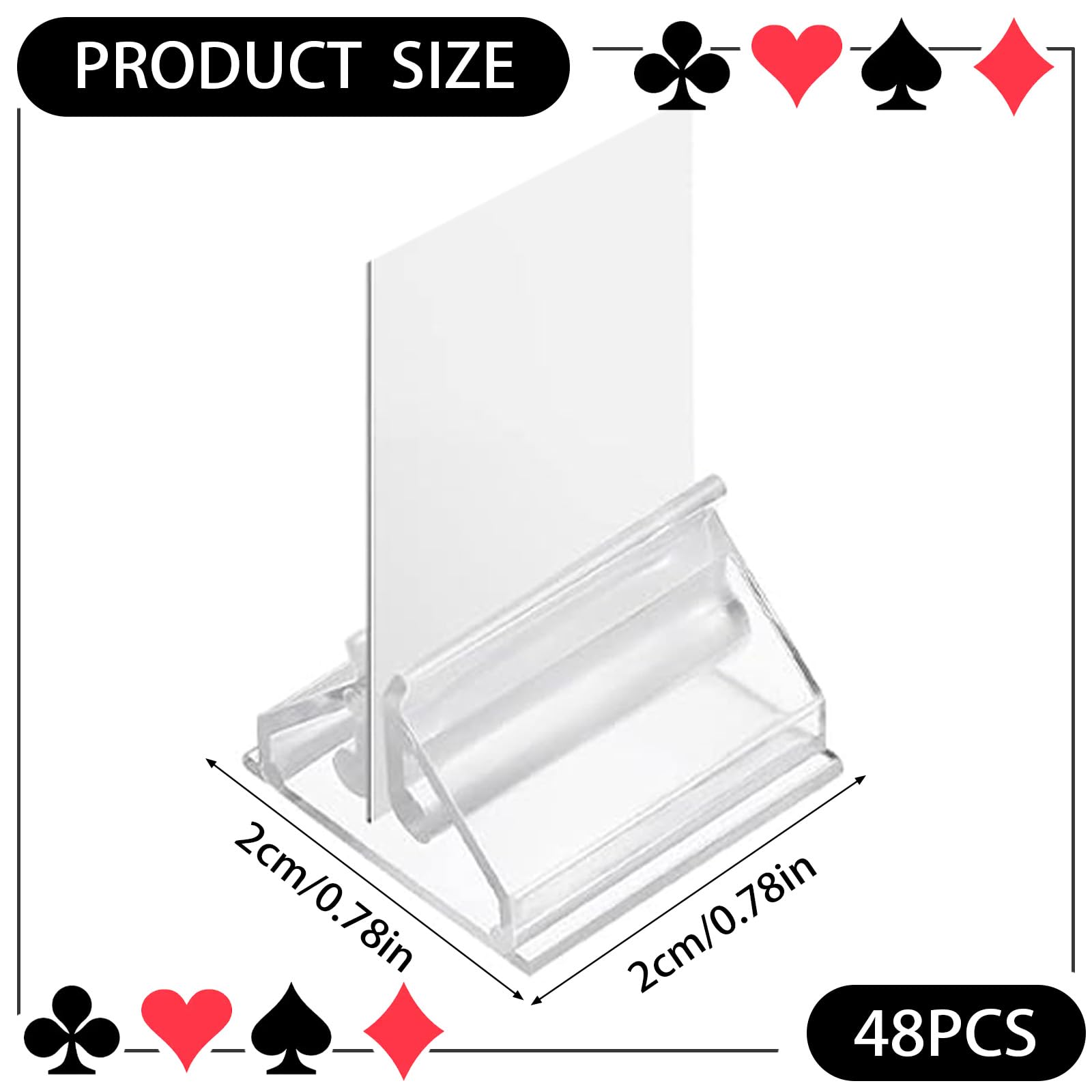 EUPSIIU 48-Piece Clear Name Card Stands - Acrylic Mini Sign Display Holders for Cards Photos, Pictures, Transparent - Image 2
