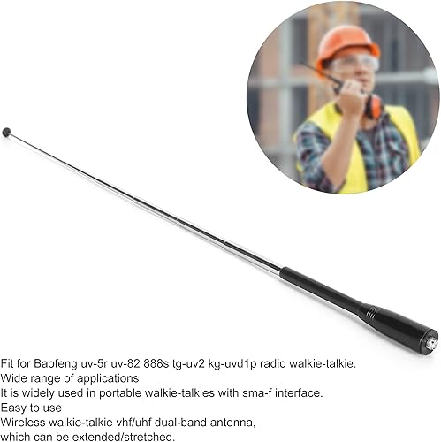 Miniatura 2 de Na771r Antena telescópica de doble banda, SMA Famale, antena de mano retráctil, antena telescópica de radio VHF UHF de doble banda para uv5r 888s