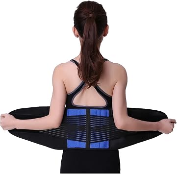 S-6XL Plus Size Lumbar Decompression Belt Lower Back Support Brace Men Women Waist Back Posture CorrectorBlue 6XL