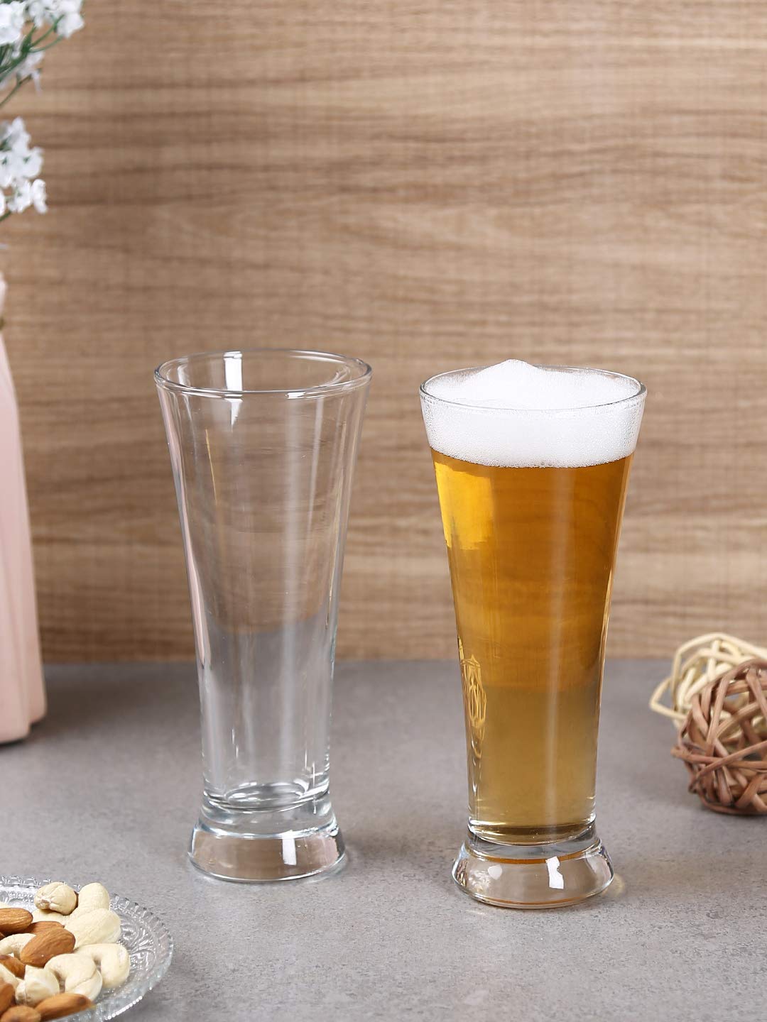 TIENER Premium Juice & Beer Glass, Pilsner Highball Glasses Heavy Base Tall Bar Glass | Drinking Glasses for Water, Juice, Beer, Wine, and Cocktails | Transparent | 275 ML | Set of 6 - Image 3 thumbnail
