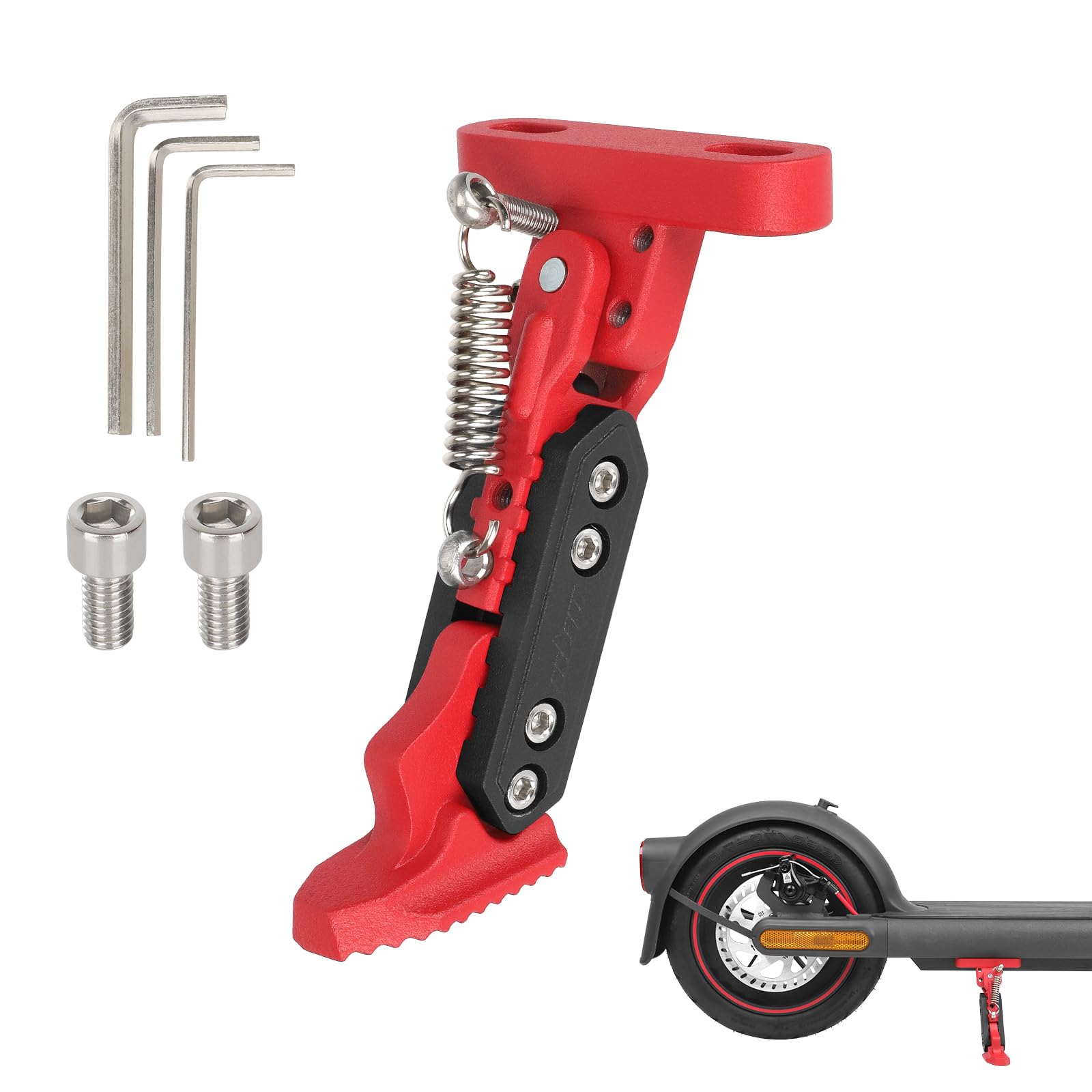ulip Béquille réglable pour trottinette électrique - Accessoires de rechange pour Xiaomi 4 Segway Ninebot F Series Xiaomi M365 1S Pro Pro2 MI3 - Rouge et noir