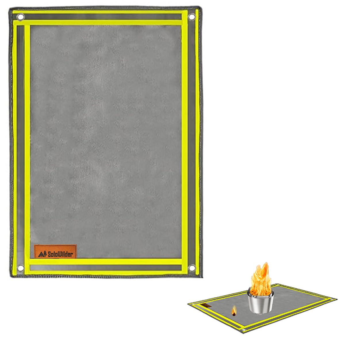 SoloWilder Tapis de poêle à Bois 81,3 x 50,8 cm pour Tente, poêle, terrasse, pelouse, pelouse, Camping, Accessoires de Camping