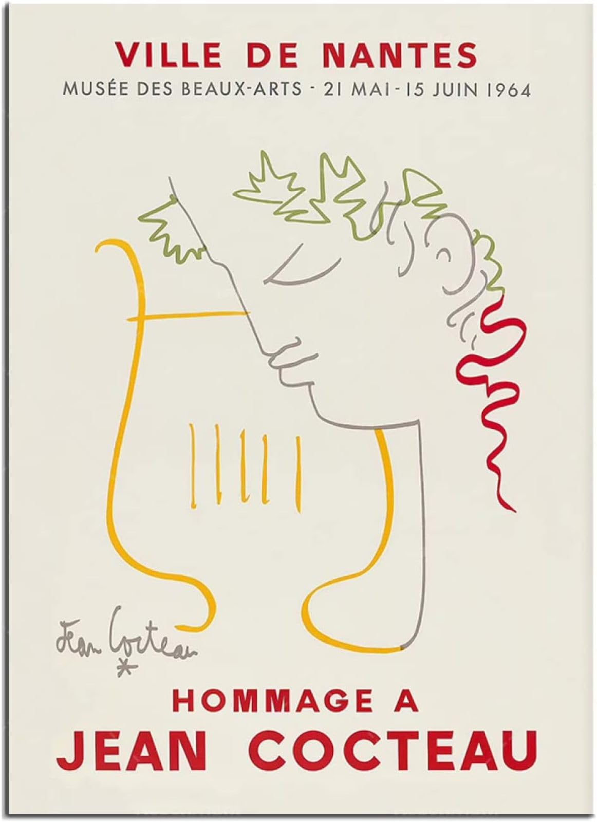 Jean Cocteau Affiche Vintage Toile Peinture Abstraite Mur Art Jean Cocteau Imprime des Images Modernes pour Le Salon Décor À La Maison 50x70cm X1 No Frame Jean Cocteau Affiche Vintage Toile Peinture Abstraite Mur Art Jean Cocteau Imprime des Images Modernes pour Le Salon Décor À La Maison 50x70cm X1 No Frame