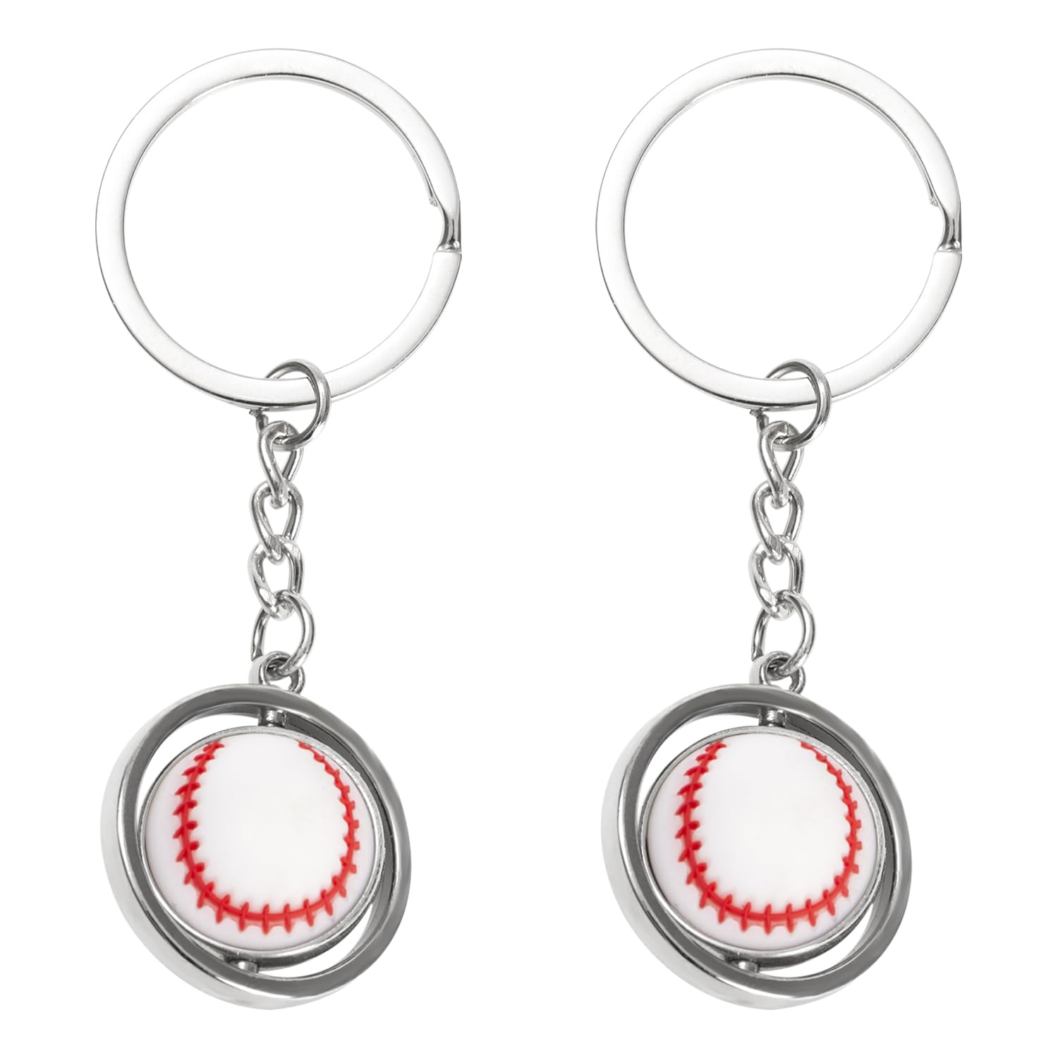 Wufgwbd Unisex Brown 2 Pieces Rotating Baseball Keychains, Sports, Baseball Lovers