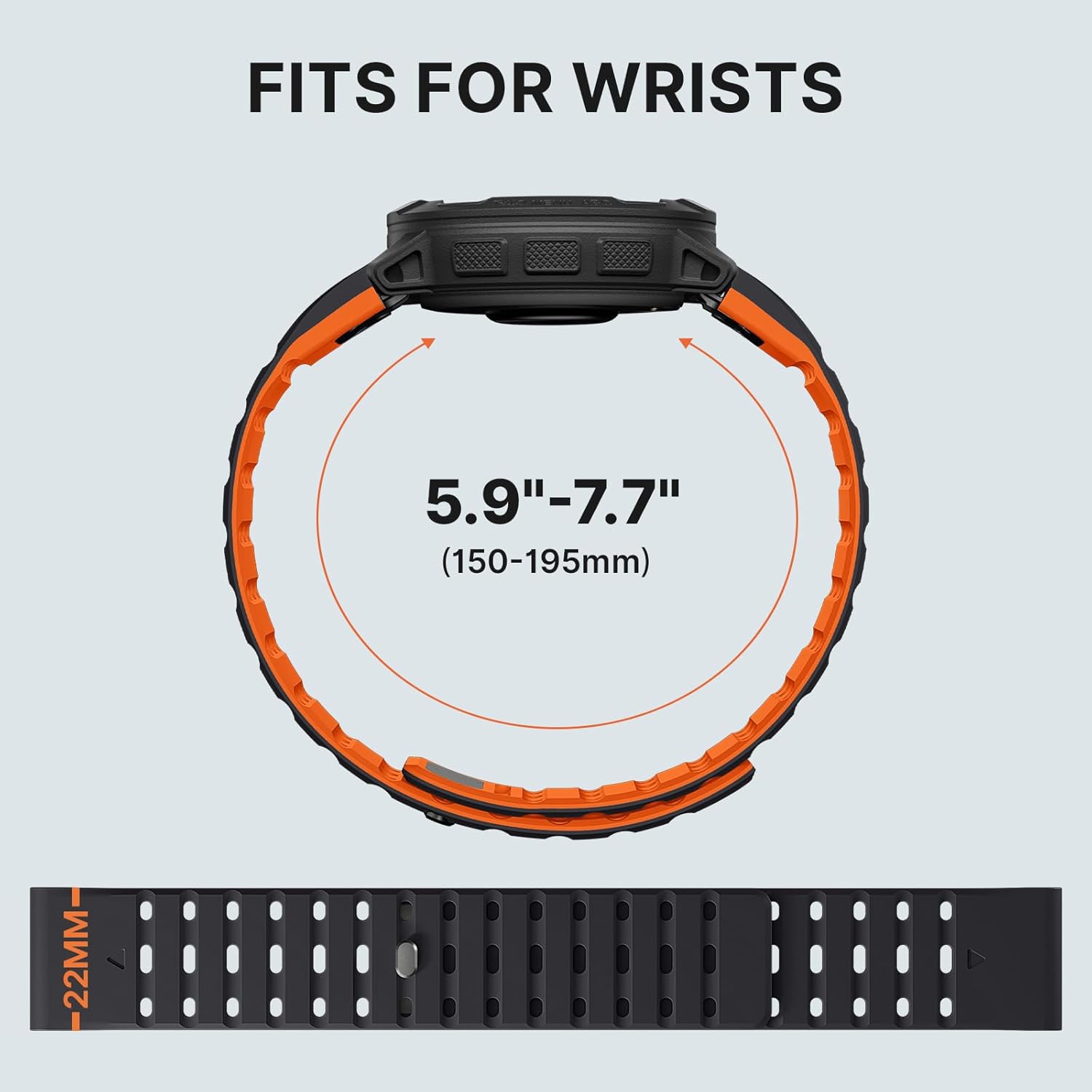 Bandletic Compatible with Garmin Instinct 2 Watch Band, Soft Silicone Magnetic Sport 22mm Quick Fit Strap for Fenix E/8 47mm/7/6/5/Forerunner 965/955/Approach S70 47mm/Tactix&Quatix 8-47mm/Descent G2
