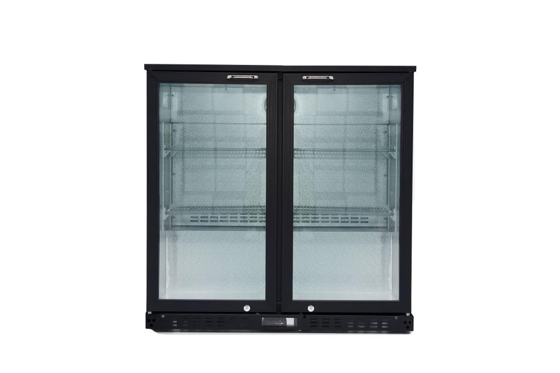 GastroHero Réfrigérateur d'arrière de bar noir - 208 l - porte vitrée - froid ventilé - ECO 230 | CHR Fournitures de la restauration