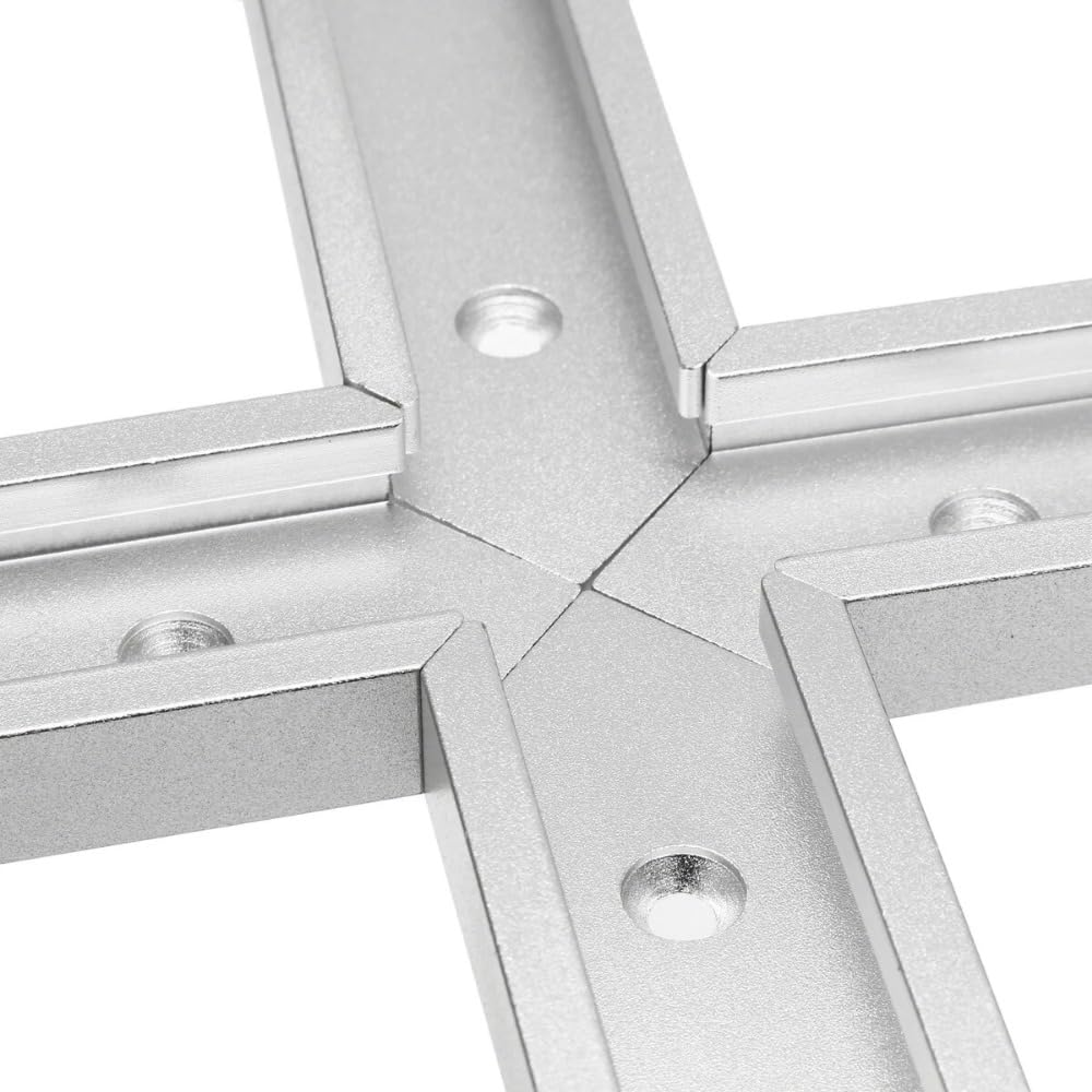 T-Track - Kit de intersección con agujeros de montaje preperforados para pista en T universal para plantillas y accesorios de carpintería (100 mm, azul)