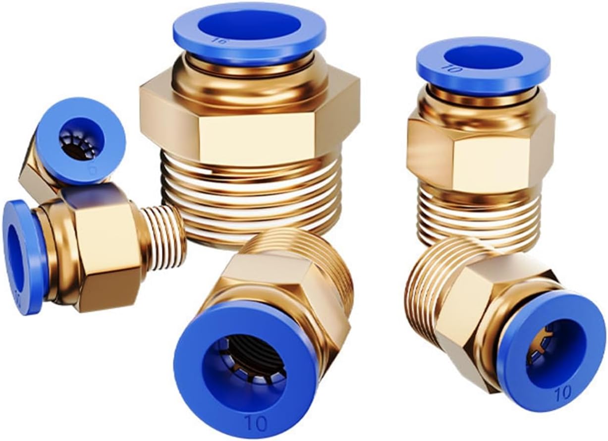 PC6/8/10-M5/02 Air Pipe Quick Joint Pneumatic Thread Straight-through Outer Wire Pump 2Pcs(PC14-04)