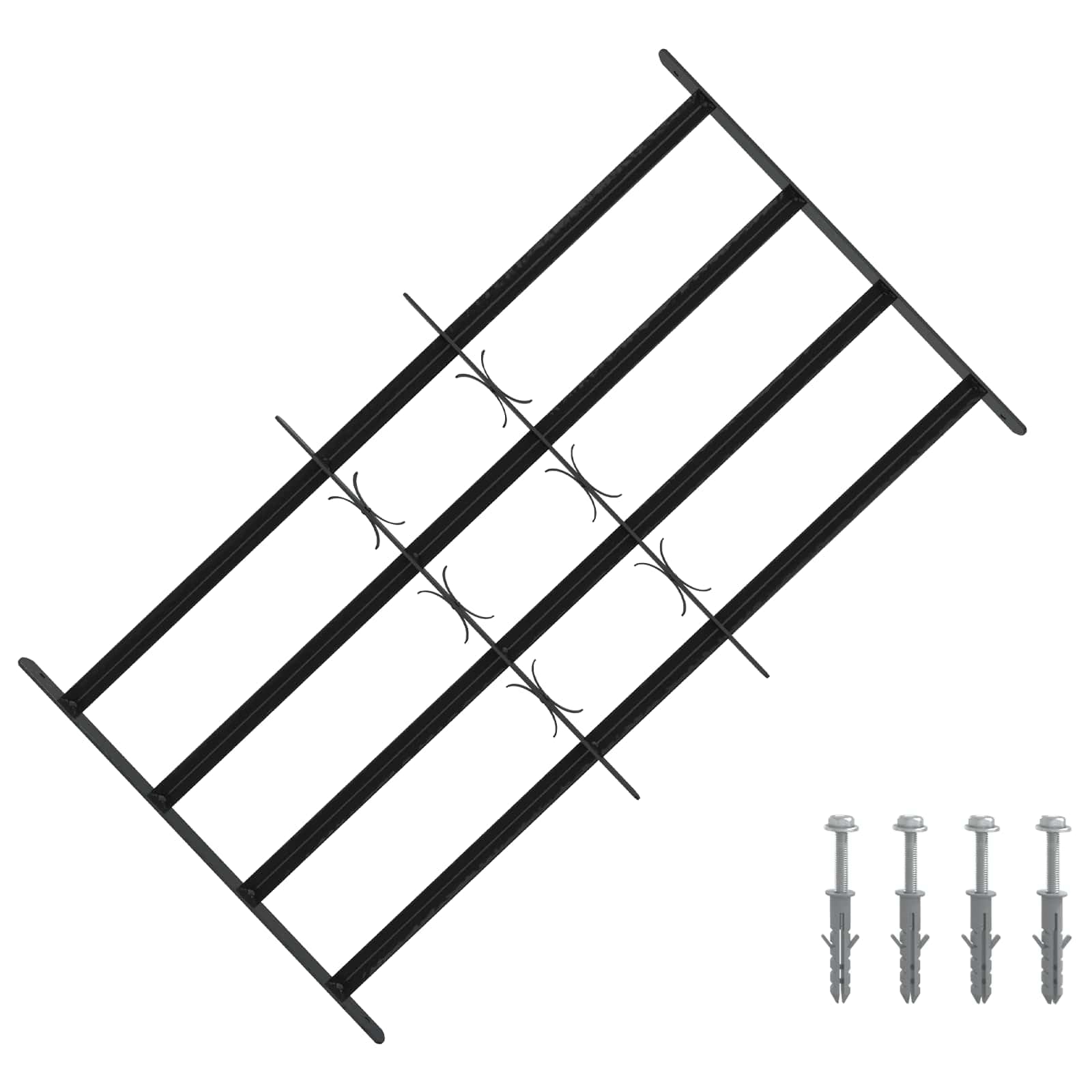 Reja de Seguridad para Ventanas con 4 Barras Transversales para balcón,planta baja,ventana de bodega,ventanas exteriores 63-114 cm