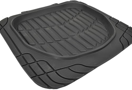 Miniatura 9 de Motor Trend FlexTough tapetes para piso de caucho de gran capacidad base gruesa y forro para carga para todos los climas juego de cobertura completo