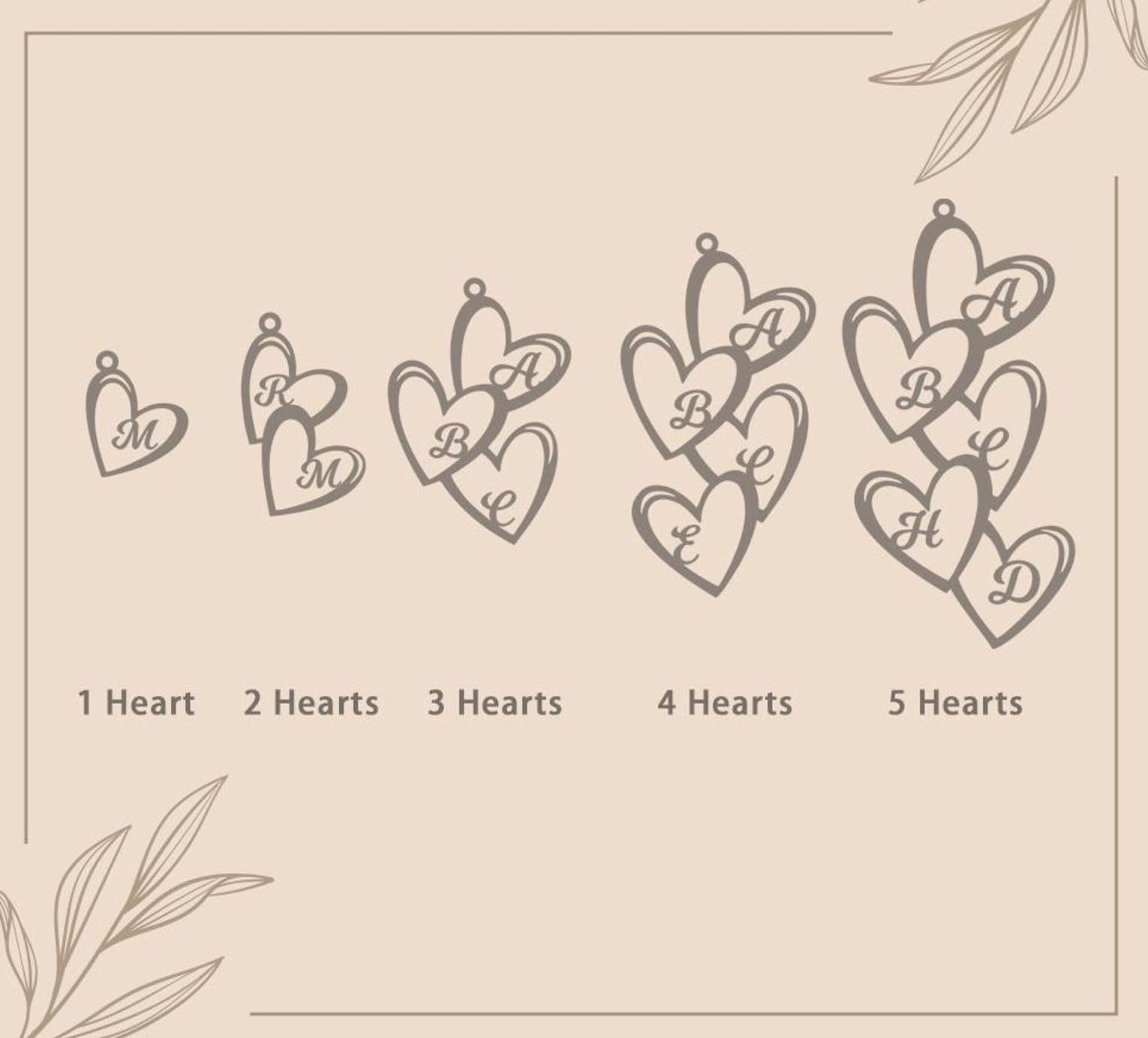 Delicato famiglia iniziale cuori collana, personalizzato multiplo cuore ciondolo collana, oro cuore nome per lei, Natale per mamma