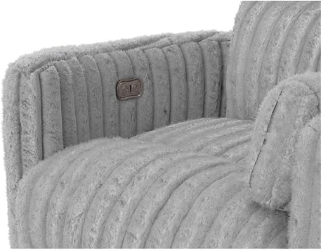 Catnapper Daydream Power Rocker Recliner with USB Charging & Faux Fur in Gloucester Gray