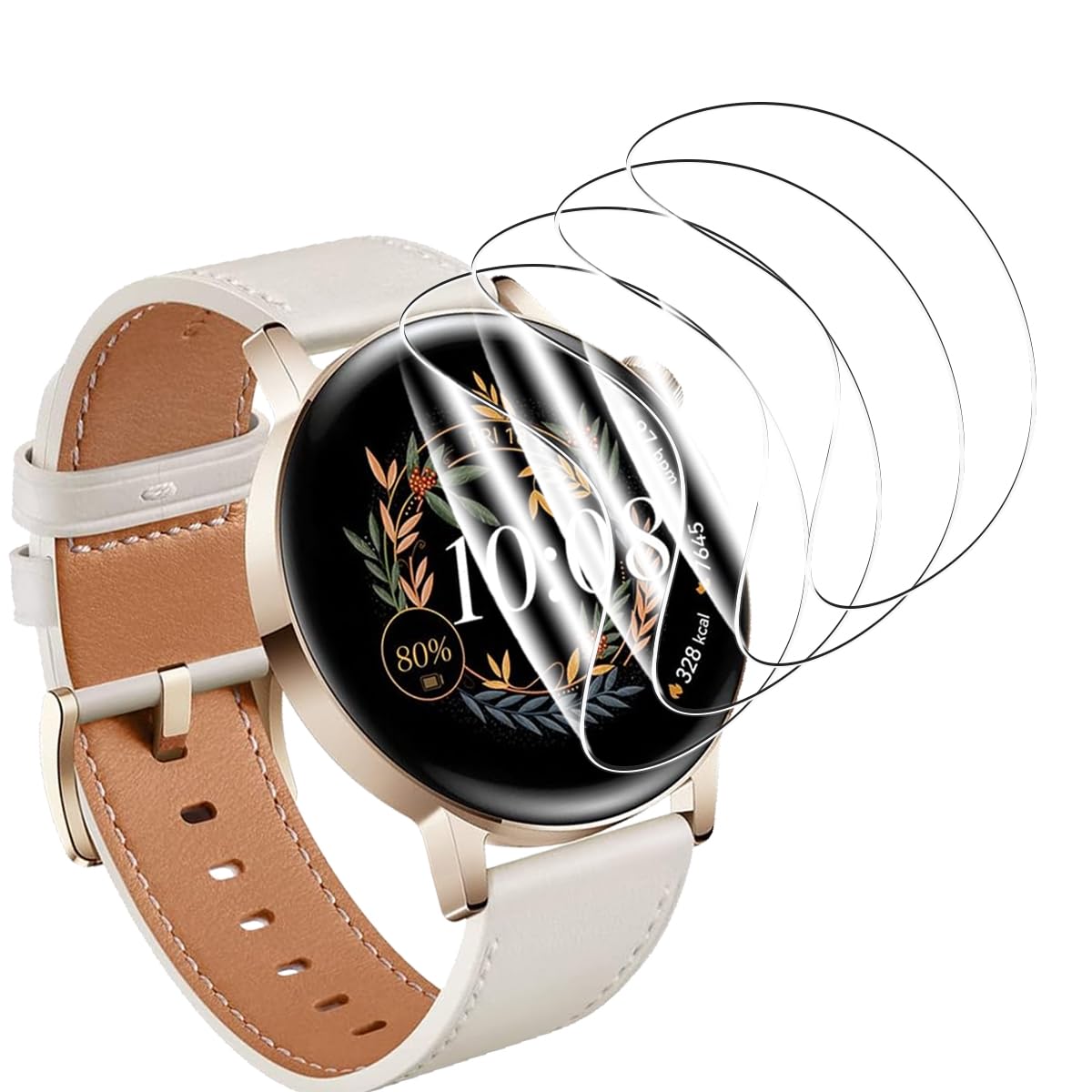 Huawei Watch GT 3 42mm Protector Pantalla 4 Piezas HD TPU Suave Anti-Arañazos Cobertura Completa