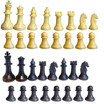 Unik Onex Complete Set of 32 Plastic Chess Pieces, Chess Coins, Hollow Inside - Light Weight (Multicolor, Plastic)
