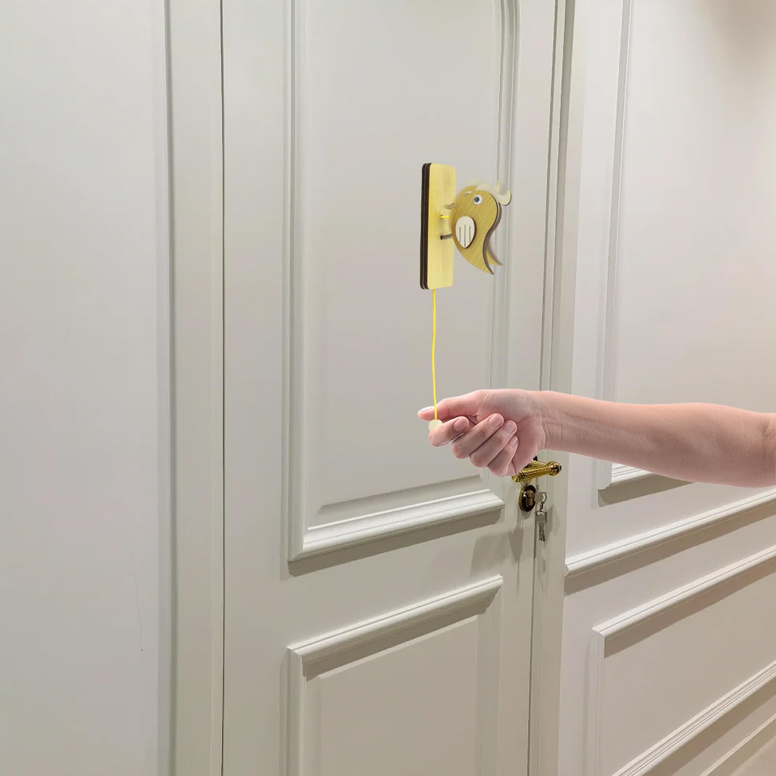 2 Campanelli A Forma Di Picchio In Legno | Decorazione Porta Con Battente | Ideale Per Casa, Scuola, Esterno | Divertente E Pratico - Foto 10