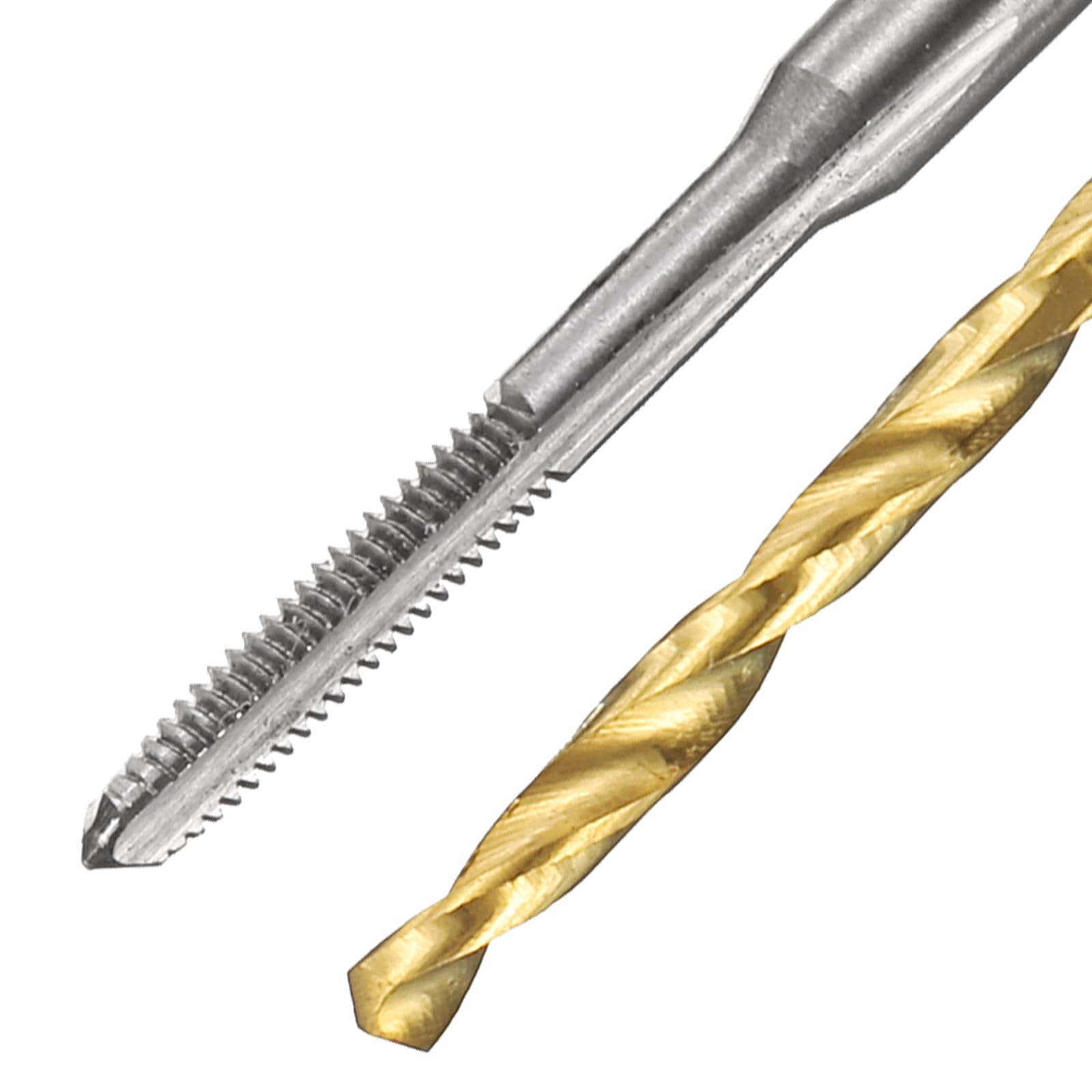 Set di Punte e Maschi per Filettare M2 x 0.4, Flauto Dritto, HSS-6542, Rivestimento in Titanio