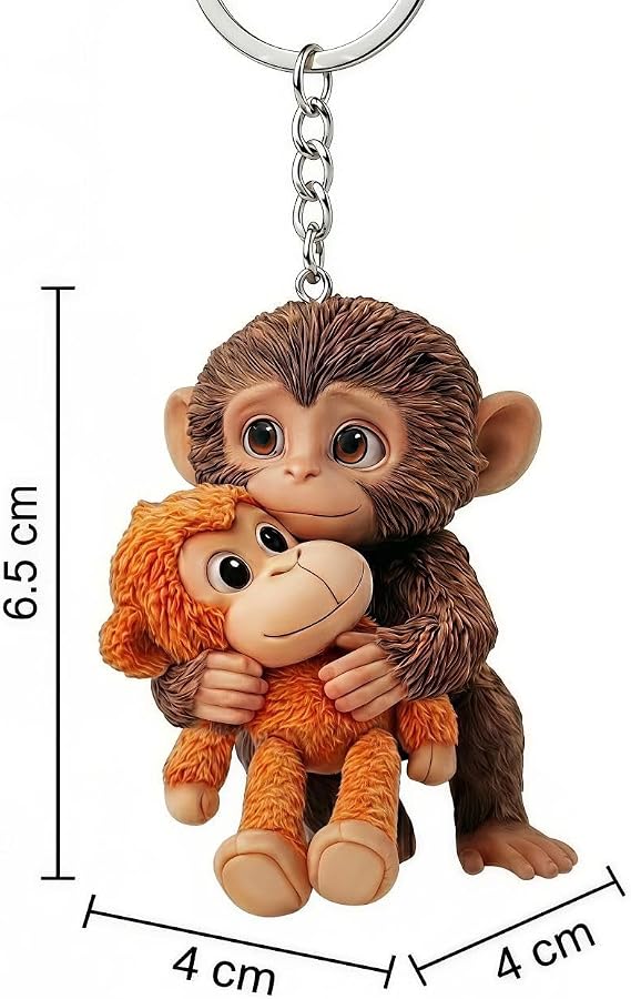Protect Punch The Monkey Keychain Keyring – 3D Animal Bag Charm – Adorable 6.5cm Collectible Key Holder for Backpacks, Purses, and Car Keys