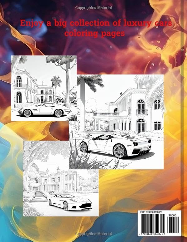 Sport Cars Coloring book: Big colection of luxury cars coloring pages image 3