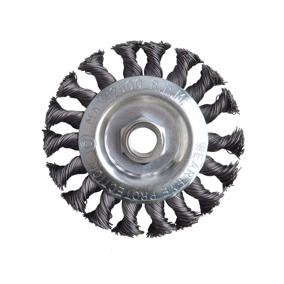 Bеѕt Quаlіtу 🔥 Gunpla 4 inch Wire Wheel Brush Twist Knot with 5/8-Inch-11 Threaded Arbor by-.020-Inch Hardened Brass Steel Crimp Wheel Heavy Duty Wires Brushes for Metal, Removal of Rust Corrosion Paint