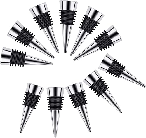 50 tapones de acero inoxidable para botellas de vino y bebidas, diseño de bola, para botellas de vino, corchos, almacenamiento cónico, manualidades,