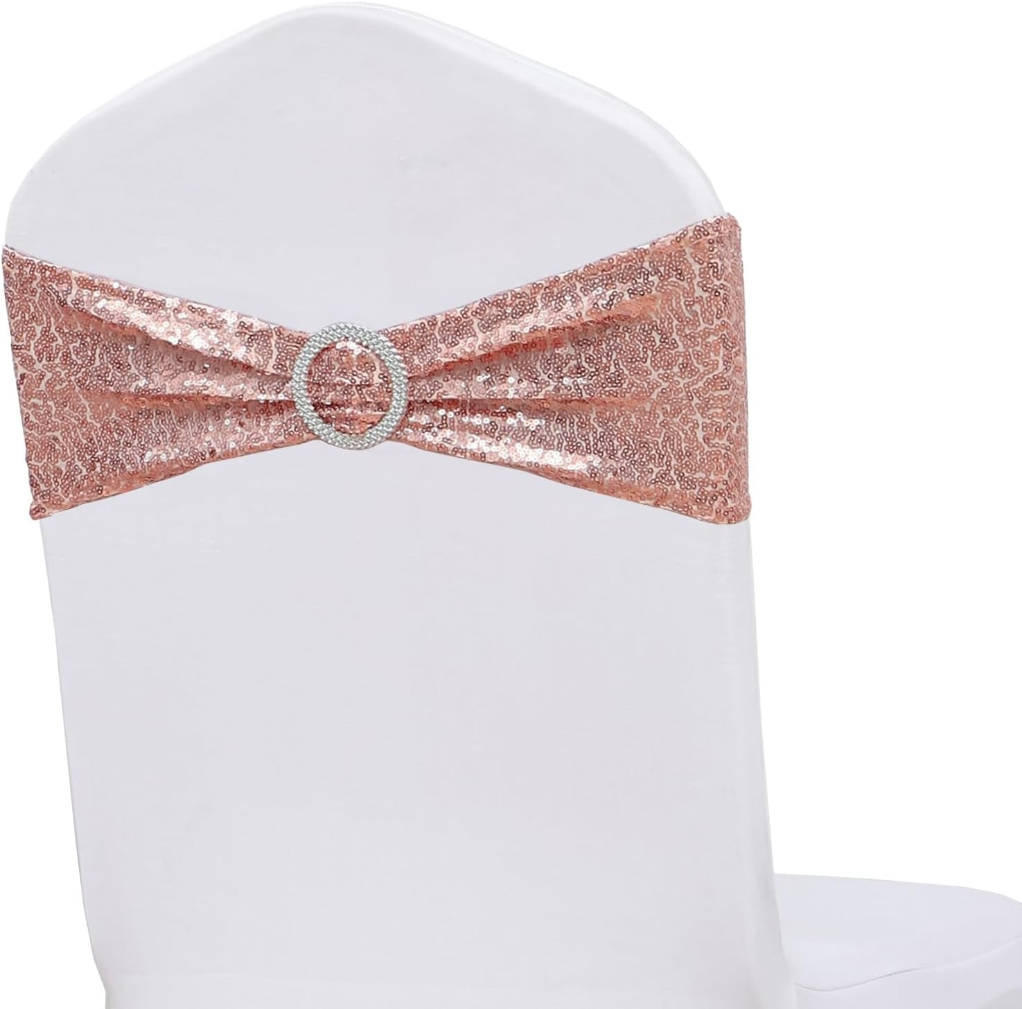 ZSJFMF DoubleSided Sequins Rose Gold Chair Sashes for