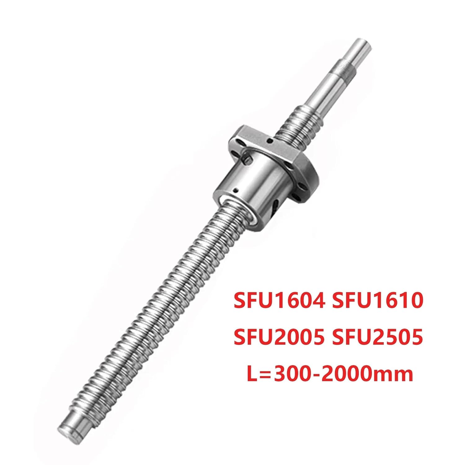SFU1604 SFU1610 SFU2005 SFU2505 300 400 500 600 800 1000 1200 1500 2000mm C7 Roller Screw with Single Ball Nut for CNC Parts(SFU1610,800mm)