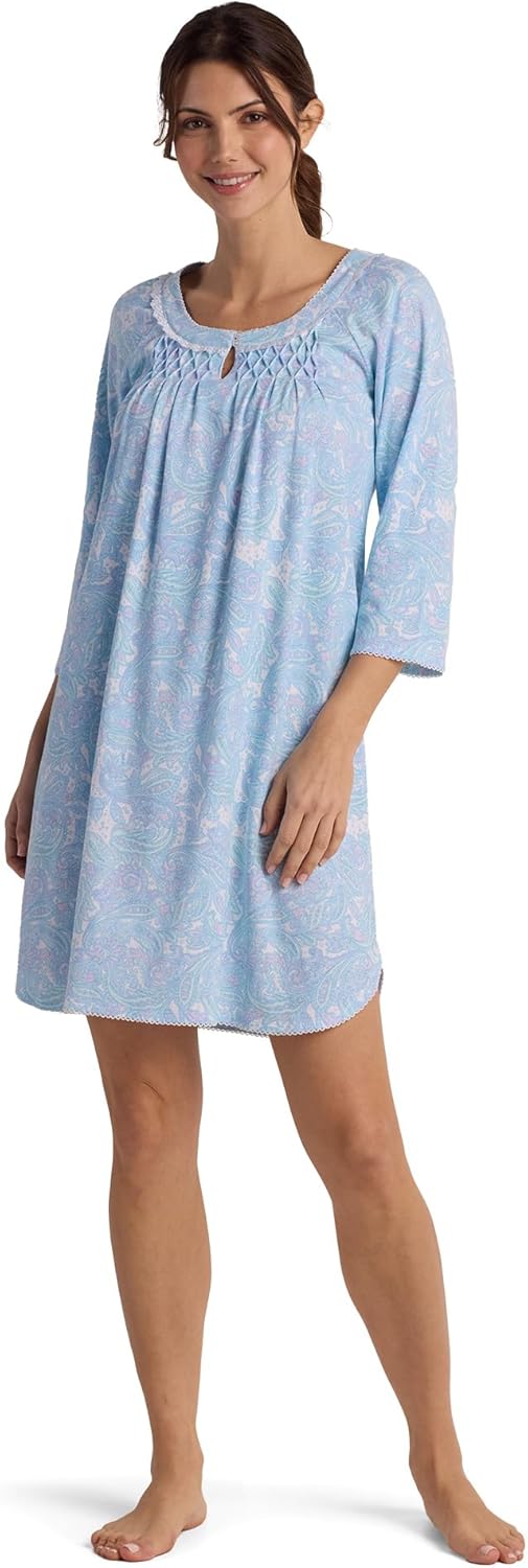 Miss Elaine Cottonessa Short Nightgown, Soft and Comfortable Fabric, Sleepwear and Loungewear